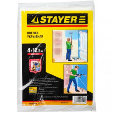 Пленка STAYER "STANDARD" защитная укрывочная, HDPE, 7 мкм, 4 х 12,5 м 1225-07-12