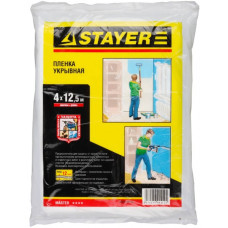 Пленка STAYER "MASTER" защитная укрывочная, HDPE, 12 мкм, 4 х 12,5 м 1225-15-12