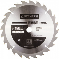 Диск пильный STAYER MASTER "FAST-Line" по дереву, 190х20мм, 24Т 3680-190-20-24