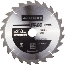 Диск пильный STAYER MASTER "FAST-Line" по дереву, 250х30мм, 24Т 3680-250-30-24