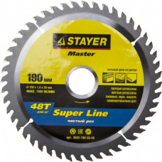 Диск пильный STAYER MASTER "SUPER-Line" по дереву, 190х30мм, 48Т 3682-190-30-48